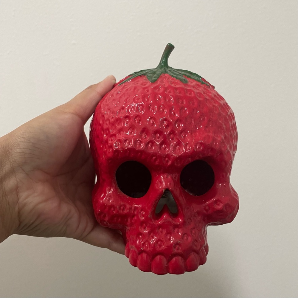 Target Red Strawberry Skull Decor Rare HTG